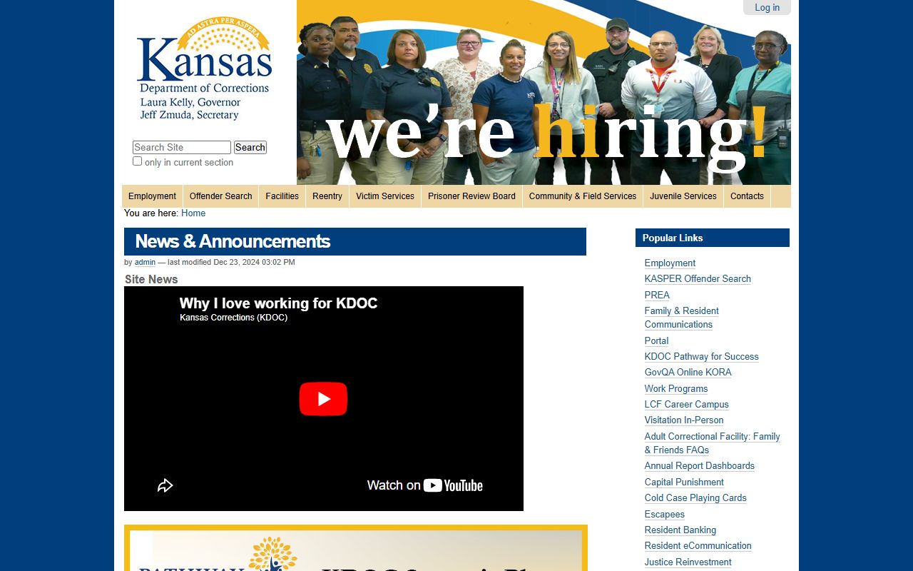 Trego County criminal court records Kansas Department of Corrections
