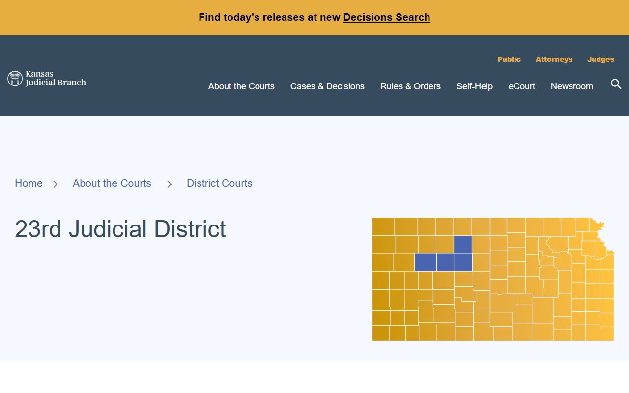 Trego County court records 23rd Judicial District directory
