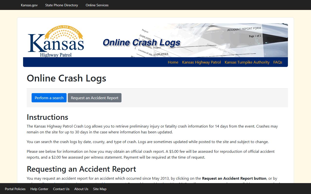 Trego County traffic court records Kansas Highway Patrol crash logs source
