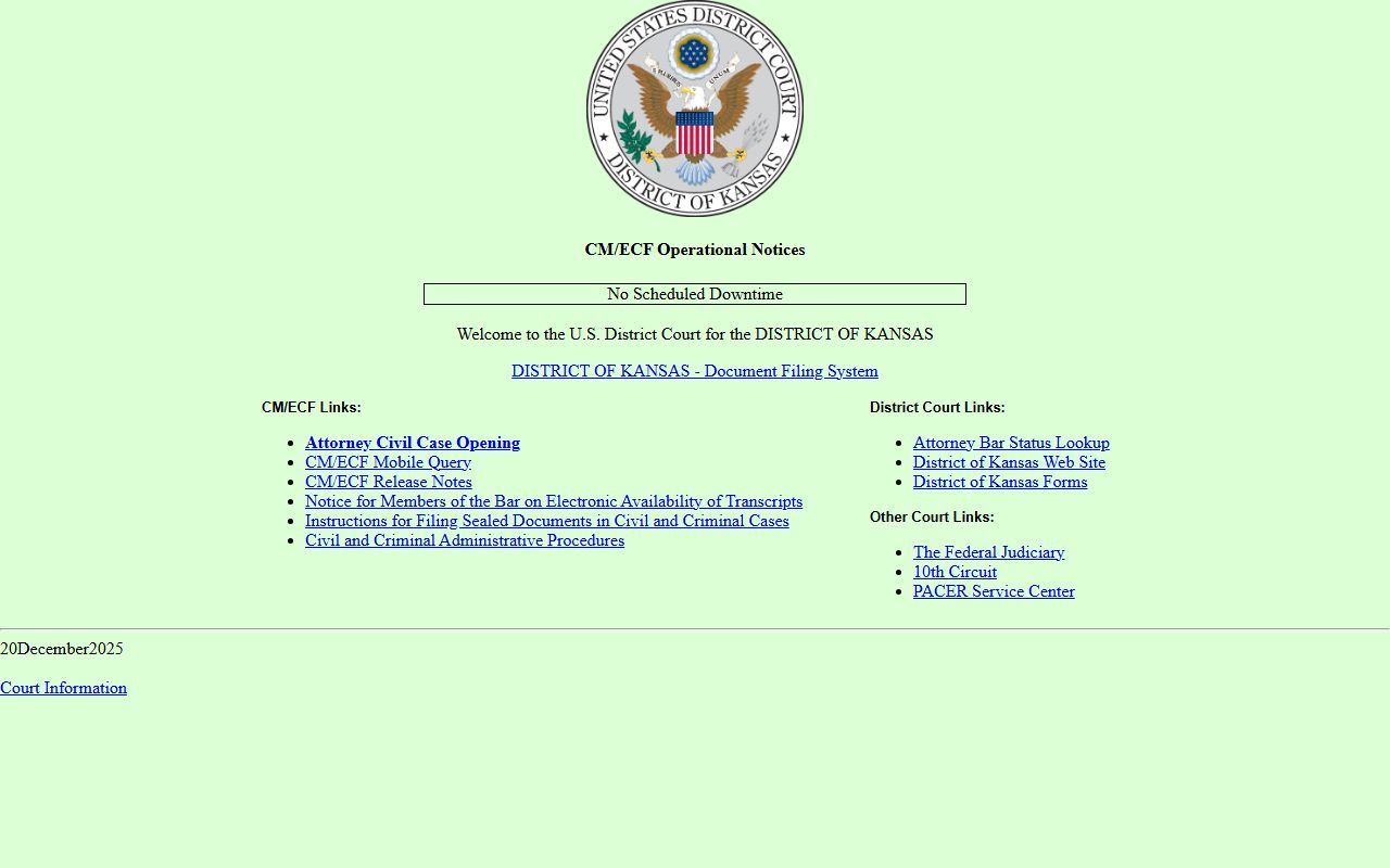 Trego County warrant records District of Kansas CM ECF source